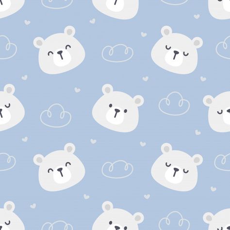 Polar Bear Background, Bear Background, Baby Room Decals, Cute Seamless Pattern, Baby Background, Baby Print Art, Code Wallpaper, Nursery Patterns, Baby Pattern