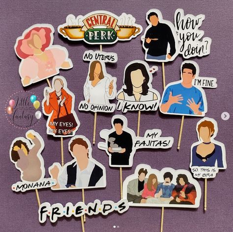 Friends Tv Show Party, Friends Cupcake Toppers, 2023 Friends, Friends Birthday Party, Party Decoration Ideas, Friends Tv Series, Kids Party Decorations, Friends Tv Show, Friends Tv