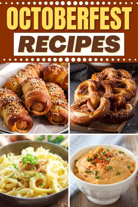 Octoberfest Recipes Oktoberfest Party, Easy Octoberfest Appetizers, Oktoberfest Appetizer Recipes, German Dishes For Potluck, October Fest Food German Recipes, Oktoberfest Sausage Recipes, German Side Dishes Oktoberfest, October Fest Food Recipes, Oktoberfest Side Dishes