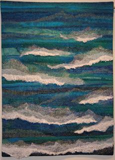 Textile Seascapes, Water Quilt, Seascape Quilts, Architect Office, Ocean Quilt, Sea Scapes, Sea Scape, Beach Quilt, Sea Quilt