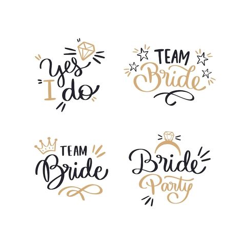 Bride Party, Party Bachelorette, Wedding Clipart, Hen Do, Team Bride, Vector Hand, Lettering Design, Instant Download Etsy, Bachelorette Party