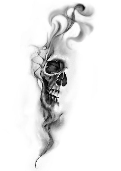 Skull Tattoo Designs Men, Fading Skull Tattoo, Skull And Fire Tattoo, Smoky Skulls Tattoo, Masculine Skull Tattoo, Skull Men Tattoo, Chest Tattoo Female Skull, Cool Skull Tattoos Men, Screaming Skull Tattoo