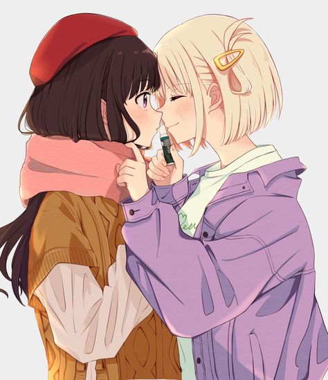 Lycoris Recoil - chisato nishikigi & takina inoue : chisataki (@rei_futaba) Takina Inoue, Chisato Nishikigi, Lycoris Recoil, Love You The Most, Yuri Anime, Anime Girlxgirl, Couples Poses For Pictures, Poses For Pictures, Original Work