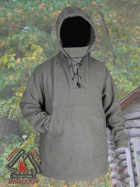 Survival Clothing, Bushcraft Gear, Foto Transfer, Wool Hoodie, Bushcraft Camping, Wilderness Survival, Wool Shirt, Outdoor Jacket, Outdoor Survival