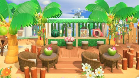 DA-6473-3164-7793 #acnh #animalcrossingnewhorizons Acnh inspiration, design, animal crossing, acnh, new horizons, design ideas, beach, beach bar ideas, acnh beach ideas Beach Bar Ideas, Acnh Beach Ideas, Design Animal Crossing, Kawaii Island, Acnh Beach, Cottagecore Animal Crossing, Acnh Inspiration, Animal Crossing Memes, Animal Crossing Guide