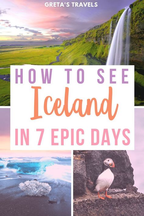 How to See Iceland in 7 Epic Days. Iceland one week itinerary #iceland #icelandtravel Iceland Bucket List, Things To Do In Iceland, Iceland Vacation, Iceland Travel Guide, Iceland Travel Tips, Iceland Itinerary, Trip To Iceland, Iceland Road Trip, Iceland Photography