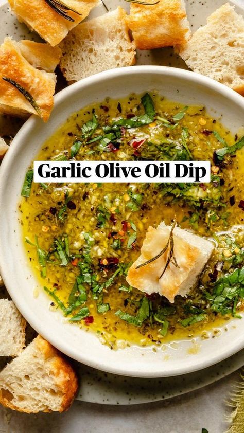 Garlic Olive Oil Dip, Bread Dipping Oil Recipe, Dipping Oil Recipe, Olive Oil Dip For Bread, Olive Oil Dip, Bread Dipping Oil, Garlic Olive Oil, Food Chicken, Thigh Recipes