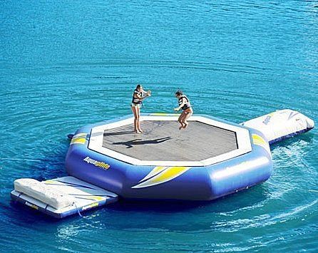 Lake Toys, Water Trampoline, Lake Fun, Backyard Trampoline, Camping Games, Pool Floats, Trampolines, Pool Toys, Camping Fun