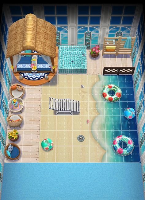 Acnh Waterpark, Indoor Water Park, Indoor Waterpark, Animal Crossing Pocket Camp, Waterpark, Water Park, Animal Crossing, Kids Rugs, Water