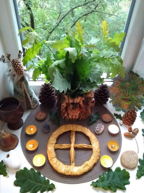 If you’re worried that you’ll feel “chained” to your altar or you resent the idea of spellcasting in the same place over and over again, then maybe an altar isn’t right for you. And forcing yourself into a practice that you don’t actually enjoy is only going to be detrimental to your magick. That being said, as we’ll see in a little bit, an altar doesn’t always have to be as permanent and long-lasting as I’ve made it seem so far. Would you rather invest spiritual energy in your practice as opp Litha Altar, Altar Setup, Wiccan Crafts, Authentic Love, Spell Casting, Witches Altar, Wiccan Altar, Pagan Altar, Witchy Crafts