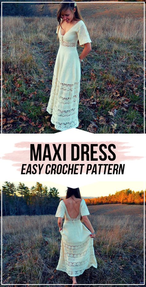 Crochet maxi dress pattern      #Dress  #crochet#crochetpattern via @shareapattern.com Crochet Maxi Dress Pattern, Crochet Wedding Dresses, Crochet Wedding, Crochet Maxi Dress, Crochet Maxi, Maxi Dress Pattern, Dress Crochet, Crochet Clothes For Women, Crochet Dress Pattern