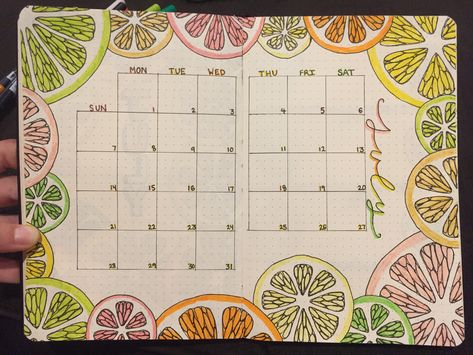 Citrus Bullet Journal Theme, July Bujo, Digital Bujo, Bujo Themes, Life Tracker, Journal Weekly, Bullet Journal Ideas Templates, Bullet Planner, Bullet Journal Weekly Spread