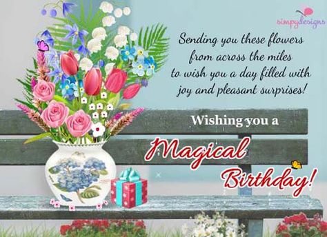 Magical Birthday From Across The Miles. Birthday Greetings For Facebook, Bd Card, Birthday Sparklers, Birthday Msgs, Happy Birthday Nephew, Birthday 11, Special Birthday Wishes, Wishes For Sister, Birthday Wishes For Sister