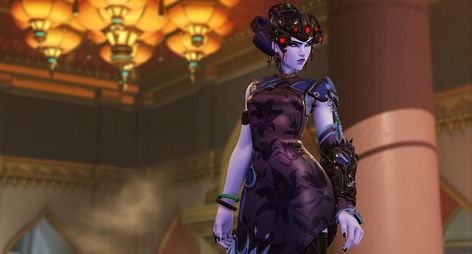 Overwatch Year of the Dog skin | Widowmaker black lily Paladins Overwatch, Overwatch Characters, Overwatch Widowmaker, D.va Overwatch, Capture The Flag, Female Drawing, New Year 2018, Overwatch 2, Dog Skin