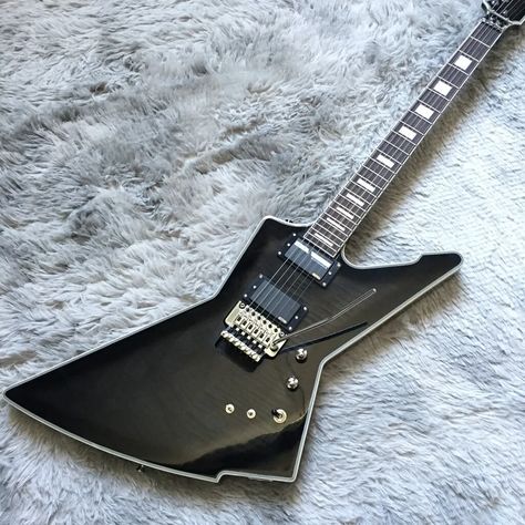 Trans Black EX Electric Guitar Flamed Maple Veneer FR Bridge HH Pickups | eBay Acid Bath, Emo Anime, Electric Guitar Design, Guitar Obsession, Feminine Tattoo, Custom Guitars, Guitar Design, Feminine Tattoos, Electric Guitars