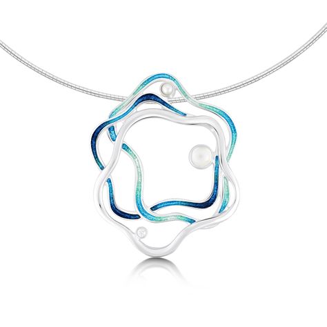 Interlocking Shapes, Enameling Jewelry, Cloisonne Enamel Jewelry, Charm Choker Necklace, Scottish Jewellery, Jewelry Design Drawing, Coral Jewelry, Enamels, Blue Necklace