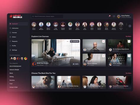 Streaming platform by Seven Metrics on Dribbble Youtube Thumbnail Design, Online Learning Platform, Movie App, Ecommerce Web Design, Ui Design Website, Youtube Design, Youtube Channel Art, Thumbnail Design, Learning Platform