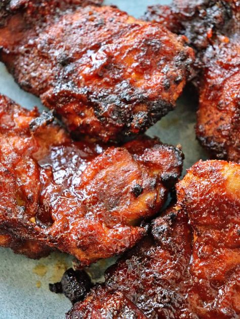 Air Fryer Pulled Chicken, Bbq Chicken Thighs Air Fryer, Boneless Chicken Thighs Air Fryer, Air Fryer Barbecue Chicken, Air Fryer Bbq Chicken Thighs, Chicken Thighs In Air Fryer, Barbecue Chicken Thighs, Air Fryer Bbq Chicken, Lite Recipes