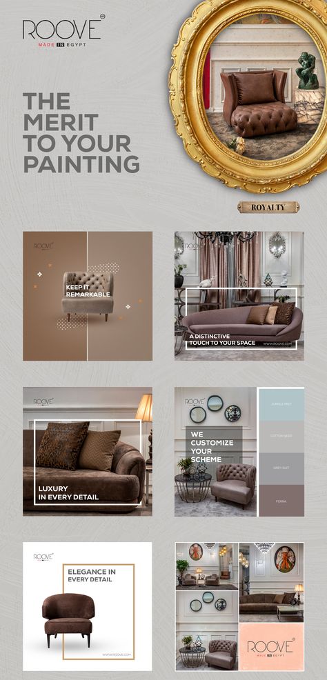 Roove Furniture Social Media on Behance Ikea Social Media Design, Furniture Ads Social Media, How To Order Design, Furniture Social Media, Furniture Template, Bd Design, Furniture Graphic, Interior Design Instagram, Desain Editorial