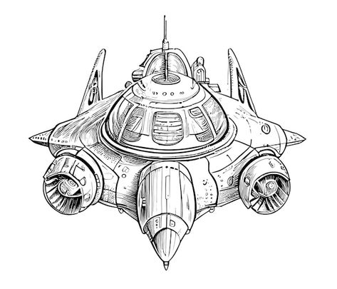 Spaceship Drawing Sketches, Rocketship Drawing, Rocket Sketch, Spaceship Sketch, Rocket Drawing, Spaceship Drawing, Cartoon Rocket, Wing Tattoos On Back, Wing Tattoos