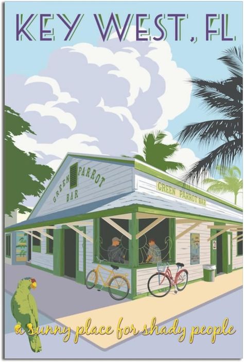 Amazon.com: QRTY Key West Florida Vintage Travel Poster Canvas Art Wall Decor Poster Picture Print Painting Posters Gift 12x18inchs(30x45cm): Posters & Prints Family Vacations Usa, Shady People, Florida Vintage, Around The World In 80 Days, Canvas Art Wall, Art Deco Posters, Key West Florida, Vintage Travel Poster, Print Painting