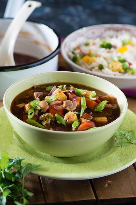 Hot and sour vegetables recipe from Indochinese cuisine is perfect gravy to serve with fried or noodles and is popular gravy ordered in restaurant Sweet And Sour Vegetables, Vegetables Curry, Rice And Noodles, Aloo Tikki Recipe, Noodles Vegetables, Vegetable Gravy, Aloo Tikki, Vegan Indian Recipes, Indian Recipes Authentic