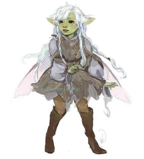 Dark Crystal Deet Fan Art, Gelfling Oc, Gelfling Art, Crystal Character Design, Wizard Gnome, Goblin Art, Brian Froud, Diverse Characters, Elf Costume