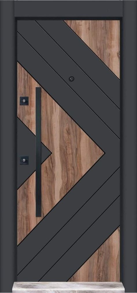 Off Center Accent Wall, Metal Entrance Doors, Latest Door Designs, Pintu Interior, Modern Sliding Barn Door, Home Engineering, Modern Wooden Doors, Metal Doors Design, Front Door Design Wood