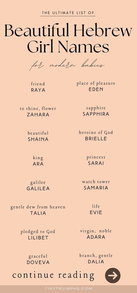 Beautiful Hebrew Girl Names with Deep Meanings - Unique, Biblical, Ethereal, and Classic Names for Baby Girls Hebrew Girl Names And Meanings, Hebrew Names And Meanings, Two Syllable Girl Names, Modern Girl Names, Irish Baby Boy Names, Hebrew Girl Names, Irish Boy Names, Hebrew Baby Names, Unique Girl Names