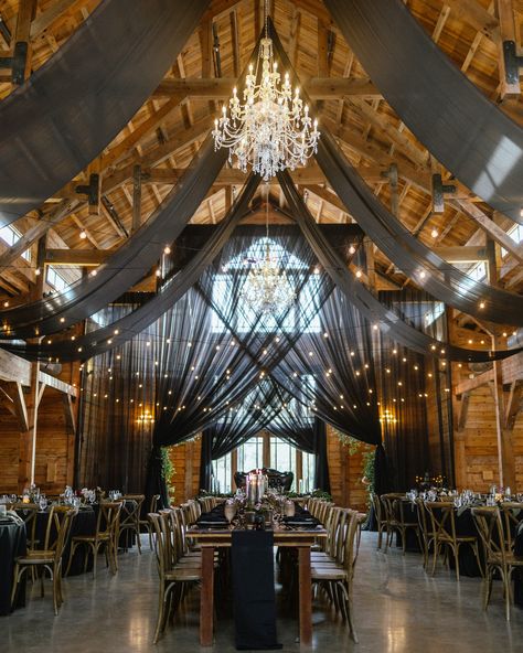 Transforming rustic charm into an enchanting affair! The @theaddisongrove is set for an unforgettable night with moody and elegant vibes for A & A’s reception. 
.
.
Planning/Design : @ashleynicoleaffair
Venue/Bar: @theaddisongrove
Photography: @boldjoyphotography
Videography: @photohousefilms
Florist: @florafetish
DJ/Band: @thepremieraustindjs
Hair/MUA: @bymegriannecoleman
Rentals: @premiereeventstx
Lighting: @brightersideeventlighting
Draping: @uniquedesignandevents Black Wedding Drapery, Alanna Wedding, Black Barn Wedding, Masquerade Ideas, Event Space Design, Reception Planning, Wedding Drapery, Elegant Vibes, Black Barn