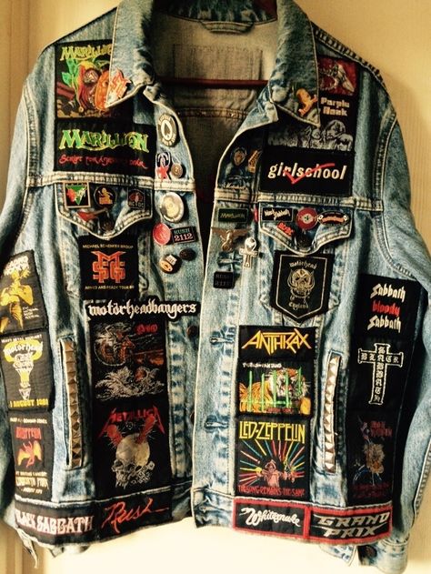 Battle Jacket's Blog — 49scream: All set for Download 2015. Metal Denim Jacket, Metal Jacket Patches, Denim Jacket With Patches, Rock Jacket, Battle Jackets, Battle Vest, Jacket With Patches, Diy Denim Jacket, Custom Denim Jacket