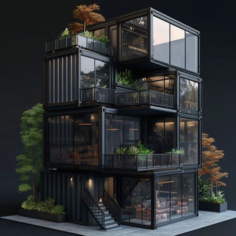 Container Architecture, Architecture Model House, Container House Plans, Fantasy House, Container House Design, Shipping Containers, House Architecture Design, Dream House Exterior, Graceland