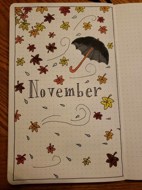 November Reading Journal, Bulett Journal Page Ideas November, Journal November Ideas, November Journal Cover, Bujo Year Cover, Journal November Cover, Journal Ideas November, November Journal Ideas, November Journaling