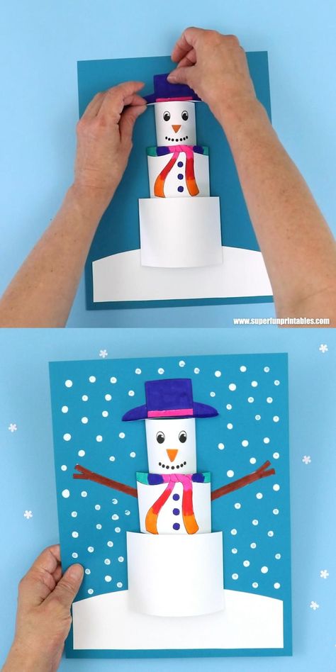 Holiday 3D SVG craft library include christmas paper crafts, shadow box, paper lantern, pop-up card, gift box, ornament crafts for your project ideas. Get All Acces FREE Trial For First Month! #3dcrafts #papercraft #diy #holidaycrafts Printable Winter Crafts For Kids, 3d Snowman Craft, Paper Snowman Craft, Boxes Craft, Paper Snowman, Easy Winter Crafts, 3d Snowman, Snowman Craft, Winter Art Projects