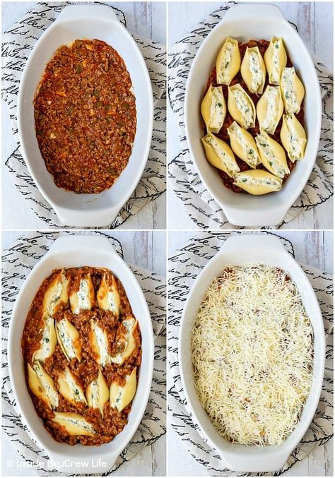 Stuff Cheese Shells, Baked Stuffed Shells Meat, Stuffed Shells With Turkey Meat, Stuffed Shell Fillings, Stuffed Shells For 2, Easy Stuffed Pasta Shells, Stuffed Shells Bake, Stuffed Shells Ricotta And Meat Beef, Stuffed Ricotta Shells With Meat Sauce