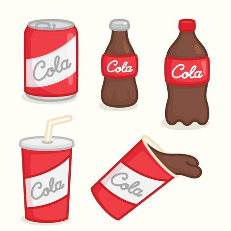 cola de lata de botella y taza kawaii doodle plano vector ilustración icono Soda Can Drawing, Book Doodle, Kawaii Doodle, Bobbie Goods, Bear Sticker, Coke Cola, Coca Cola, Easy Drawings, Cocoa