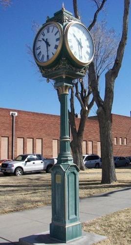 Clock on courthouse ground, Dalhart Texas Dalhart Texas, Jim Harrison, Texas Homes, New Photos, Back In Time, Horseback Riding, Country Life, Lamp Post, Road Trip