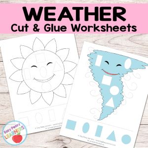 Weather Cut and Glue Worksheets Weather Crafts Preschool, Scissors Practice, Weather Preschool, Weather Activities Preschool, Seasons Preschool, Weather Lessons, Weather Worksheets, Preschool Weather, Weather Crafts