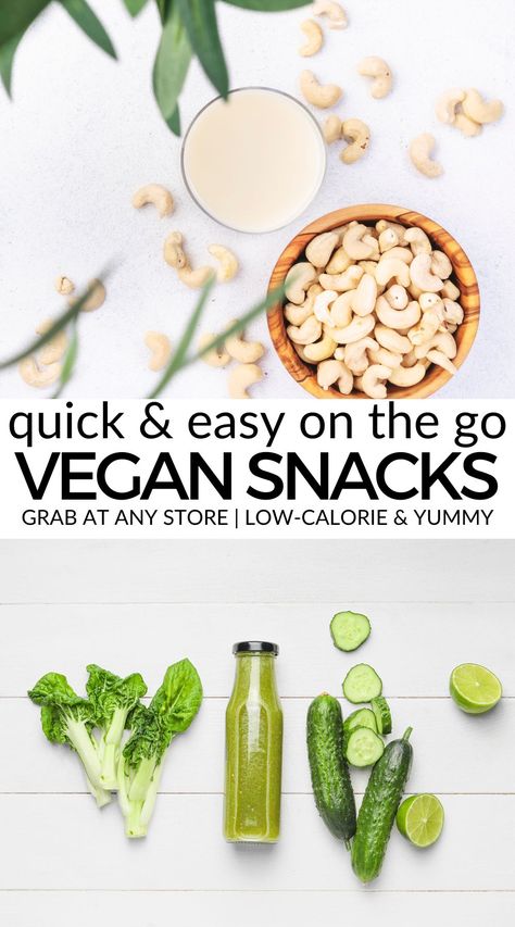 17 Healthy Vegan Store Bought Snacks On The Go (Plant Based Diet For Beginners) - Discover how to go vegan the easy way with these healthy and convenient vegan and plantbased snacks that can be bought from almost any store! Most are low-calorie, high protein, quick and easy, and they will help keep you on track with your vegan lifestyle. Whether you're looking for savory vegan snacks, sweet vegan snacks, vegan snacks for your lunch or even raw vegan snacks, you'll find healthy options here! Vegan Snacks Store Bought, Vegan Store Bought Snacks, Vegan Grab And Go, Plant Based Diet For Beginners, Healthy Grab And Go, Store Bought Snacks, High Protein Vegan Snacks, Raw Vegan Snacks, Snacks Sweet