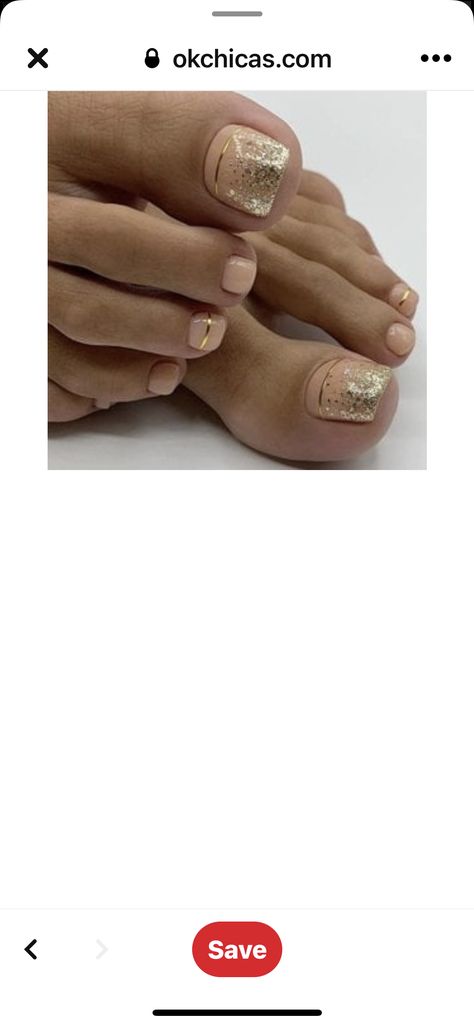 Gold Pedicure Toenails, Gold Pedicure, Wedding Toe Nails, Pedicure Toenails, Wedding Toes, Rose Gold Chrome, Bride Nails, Gold Details, Toe Nails