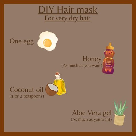 ▫️Mix your preparation well ▫️Apply the mask from your tips to your scalp ▫️Leave for 10 to 15 minutes then rinse with cold water ▫️Do your mask twice a week after your shampoo✨Your hair will be shiny, soft and less voluminous✨ How To Apply Hair Mask, Diy Hair Mask, Voluminous Hair, Aloe Vera Gel, Diy Hair, The Mask, Hair Mask, Dry Hair, Diy Hairstyles