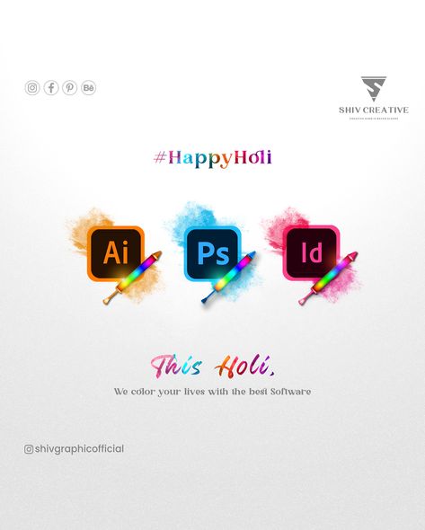 Happy Holi | Socia Media Creative Ads | Shiv Graphic Designer #socialmediadesigner #socialmediapost #socialmediacreativeads #creativepost #concaptualpost #conceptualads #photoshop #photoshopdesins #graphicdesigner #shivgraphicdesigner #shivgraphicofficial #shivcreative Holi Posters Creative Ads, Holi Graphic Design, Creative Holi Post, Holi Creative Ads Social Media, Happy Holi Creative Ads, Happy Holi Post, Holi Creative Post, Holi Ads, Holi Social Media Post