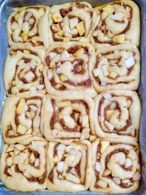 Apple Cinnamon Sticky Buns. An even better version of cinnamon rolls!! Apple Sticky Buns, Blueberry Cinnamon Rolls, Cinnamon Sticky Buns, Newfoundland Recipes, Cinnamon Bun Recipe, Sticky Buns Recipes, Baked Sweets, Apple Cinnamon Rolls, Baking Homemade