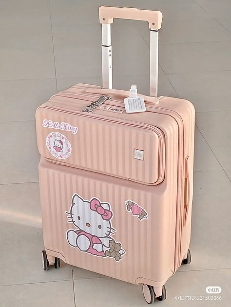 Koper Aesthetic, Koper Traveling Aesthetic, Koper Traveling, Hello Kitty Suitcase, Happy Birthday Logo, Soft Kidcore Aesthetic, Dance Style Outfits, Cute Suitcases, Cute Luggage