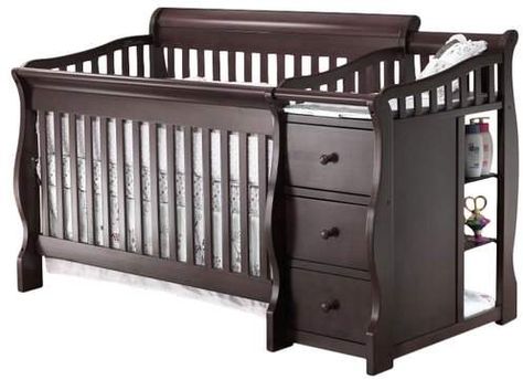 Sorelle Princeton Elite 4-in-1 Convertible Crib and Changer Crib And Changing Table Combo, Crib And Changing Table, Crib With Changing Table, Unique Cribs, Wooden Crib, Round Cribs, Crib Design, Best Crib, Crib Sets