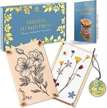 Berstuk® Wooden Flower Press for Adults • This Large Flower Press Kit Measures 27.5 x 17.5cm • Great Gift for Anyone Who Loves Pressed Flowers, Arts and Crafts Simple Things To Sew, Air Dry Clay Craft, Sew Button, Flower Press Kit, Plant Press, Dried Arrangements, Flower Pressing, Pressed Flower Crafts, Flower Press