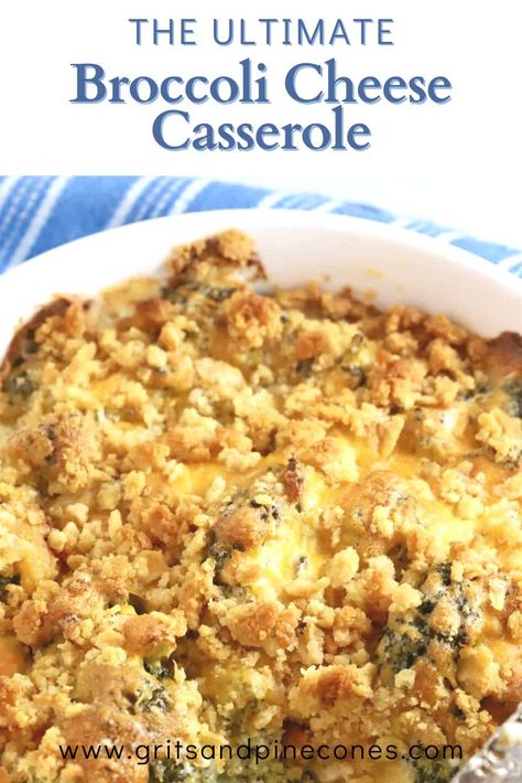 Recipe For Broccoli Casserole, Christmas Broccoli, Brocoli Casserole Recipes, Easy Broccoli Cheese Casserole, Ritz Cracker Crust, Thanksgiving Crockpot, Broccoli Cheese Casserole Easy, Ritz Cracker Topping, Broccoli And Cheese Recipe