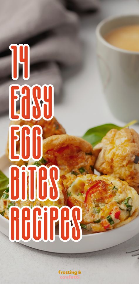 Looking for an easy and delicious snack that won't break the bank? You'll love these tasty egg bites recipes that you can make in minutes! Quick And Easy Egg Bites, Egg Bites With Peppers, Omelette Bites Recipe, Best Egg Bites Recipe, Mini Muffin Egg Bites, Cheesy Egg Bites, Breakfast Bites Ideas, Microwave Egg Bites, Pampered Chef Egg Bites