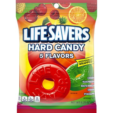 Free 2-day shipping. Buy Lifesavers 5 Flavors Hard Candy Bag, 6.25 ounce at Walmart.com Sugar Free Hard Candy, Hard Candy Lollipops, Pineapple Fruit, Sugar Candy, Jolly Rancher, Candy Bowl, Hard Candy, Fruit Flavored, Candy Bags