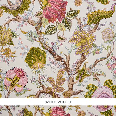 Indian Arbre - Spring Wallcovering | Schumacher Schumacher Indian Arbre, Wallpaper Indian, Schumacher Wallpaper, Spring Books, Large Scale Floral, Spring Wallpaper, Wallpaper Size, Unique Wallpaper, Print Wallpaper